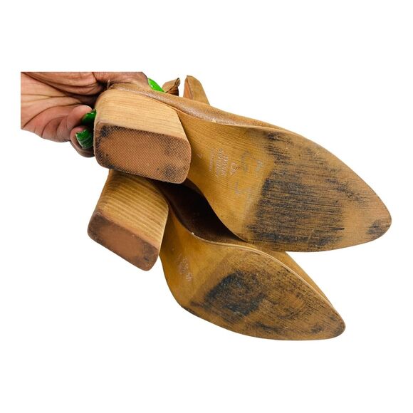 Oasis Society Women's Pointed Toe Stretch Ankle Boots Cognac Brown Leather US 7 - Picture 6 of 8